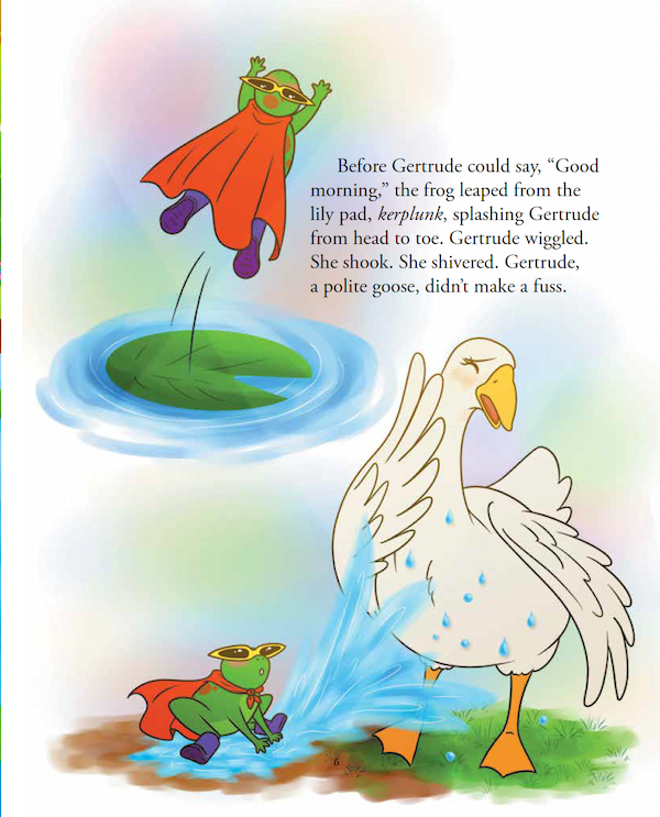 Gertrude meets Bogart the Bullfrog